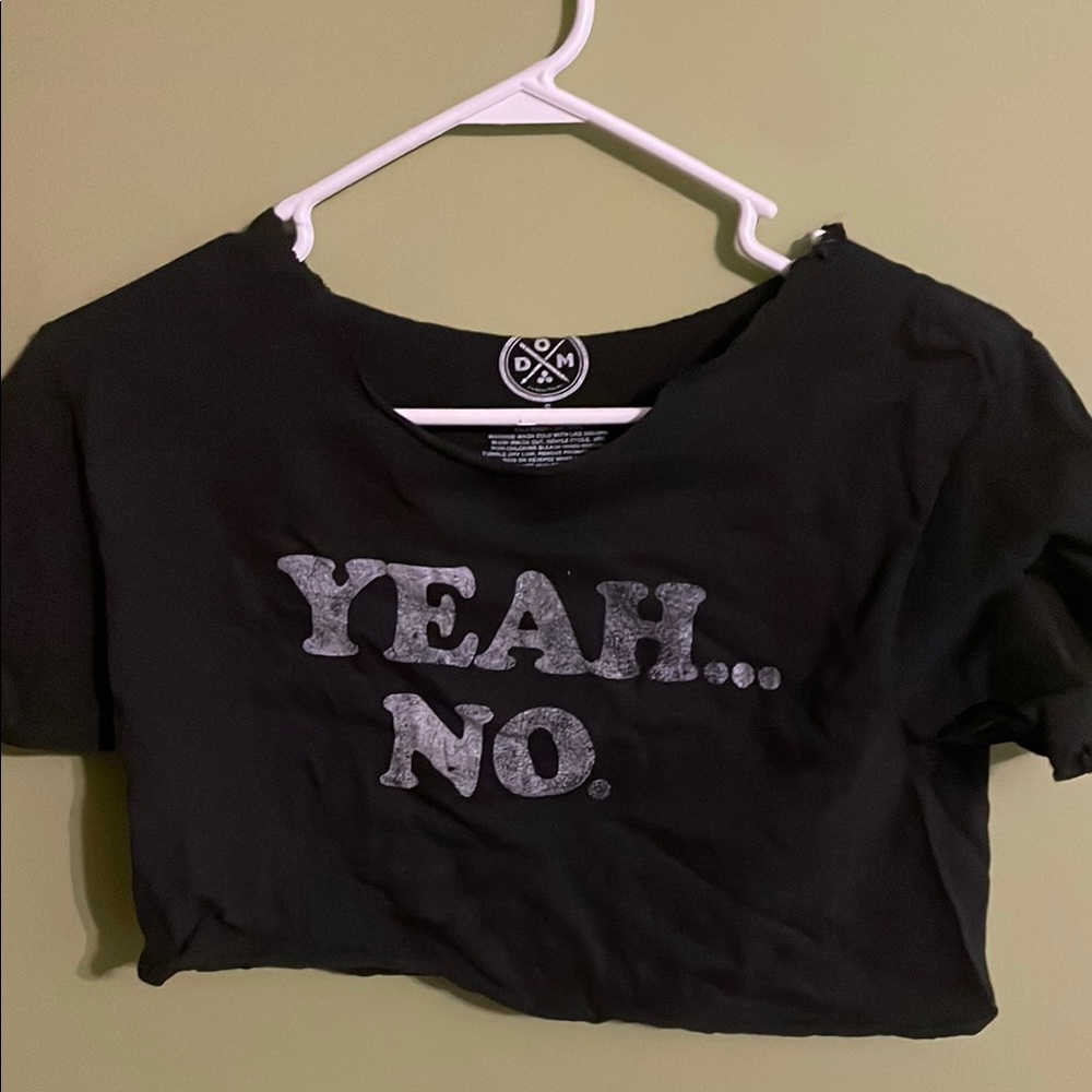 Black Graphic Tee with 'Yeah... No.' Print